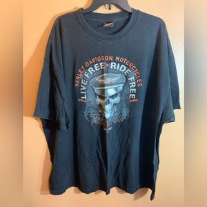 Harley Davidson Motorcycles Rock n Roll City Cleveland Ohio Black T-Shirt